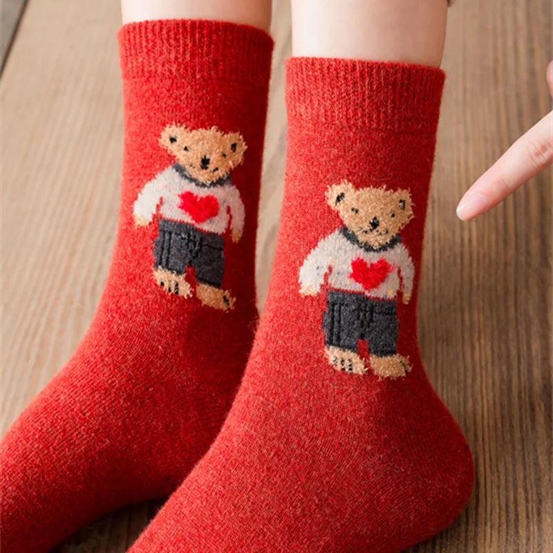 5 Pairs Bear Wool Socks