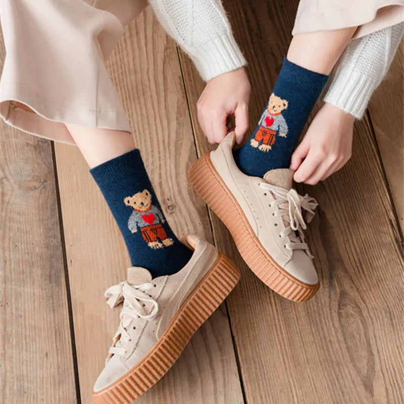 5 Pairs Bear Wool Socks