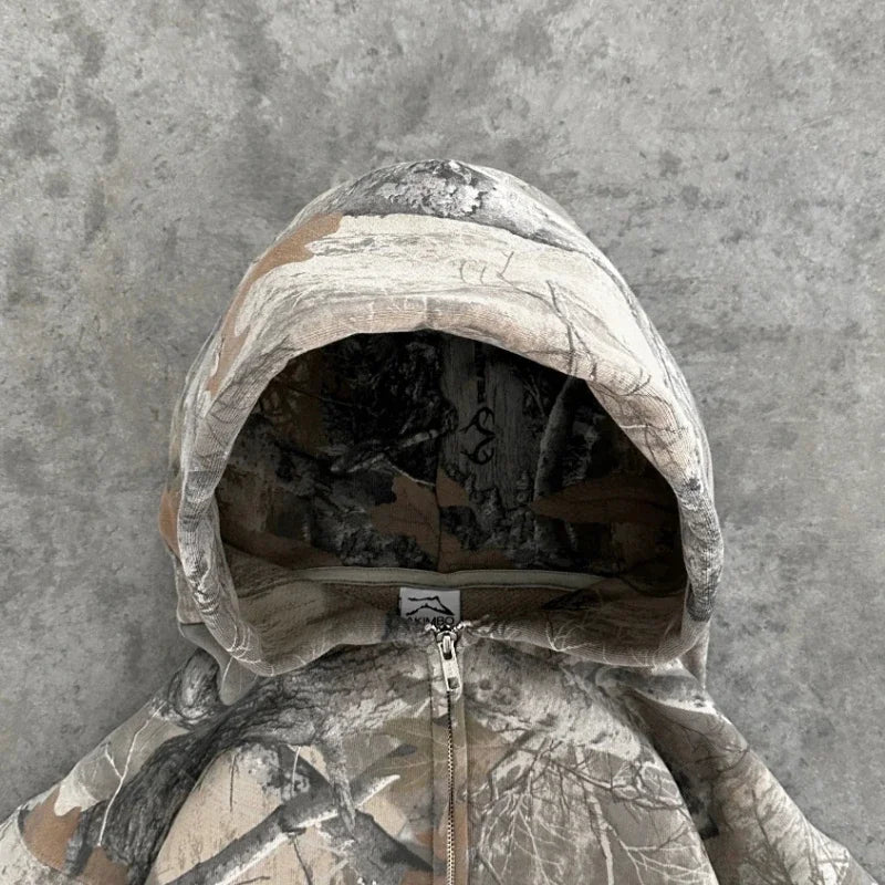 Camo Forest Zip-Up Hoodie