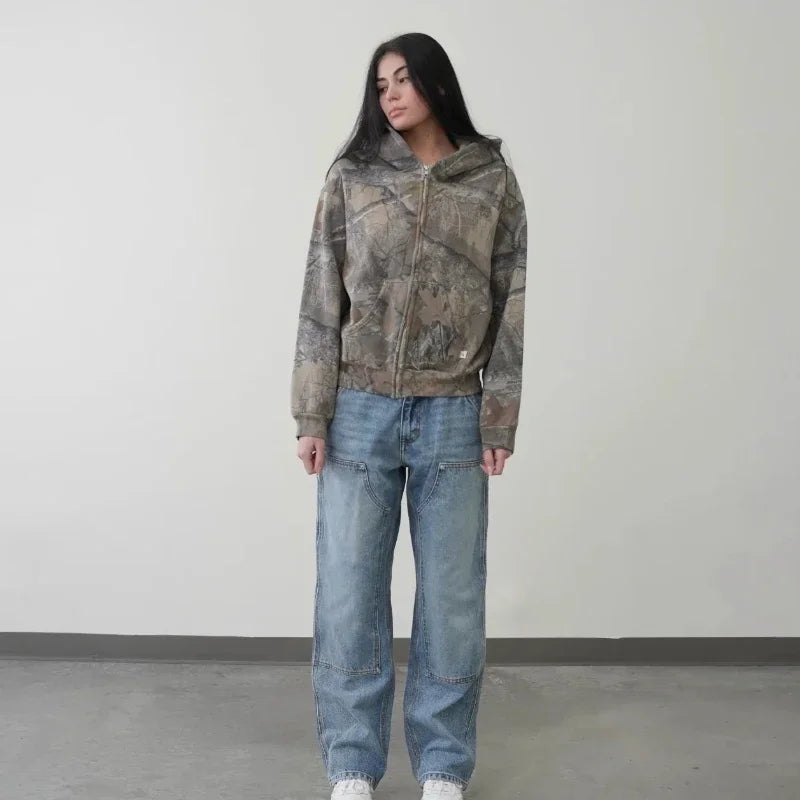 Camo Forest Zip-Up Hoodie