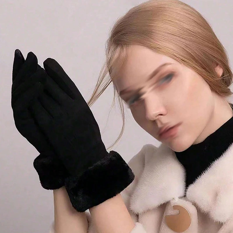 1pair Women's Thermal  Winter Gloves