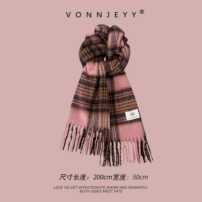 2025 Winter Trendy Pink Scarf: Fashionable & Versatile Premium Scarf Wrap