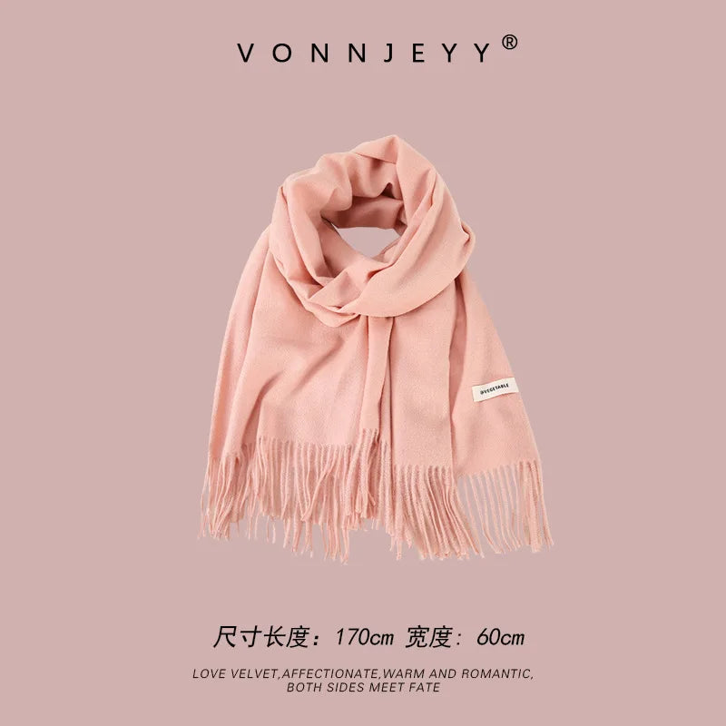 2025 Winter Trendy Pink Scarf: Fashionable & Versatile Premium Scarf Wrap