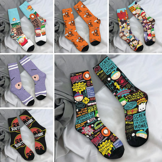 Cartoon Souths Socks Park Novelty Anti Bacterial Couple Socks Comfortable Pattern Climbing Socks
