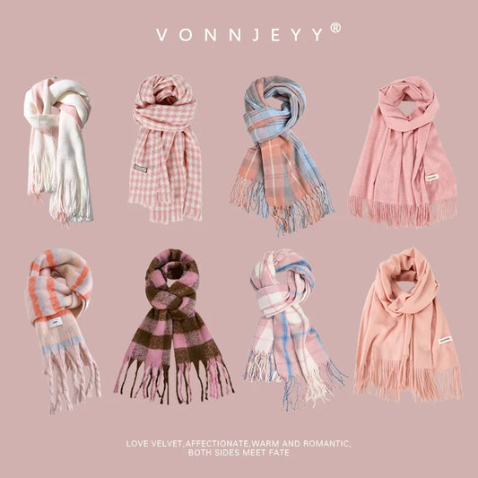 2025 Winter Trendy Dopamine Pink Scarf: Extra Warm, Fashionable & Versatile Premium Scarf Wrap
