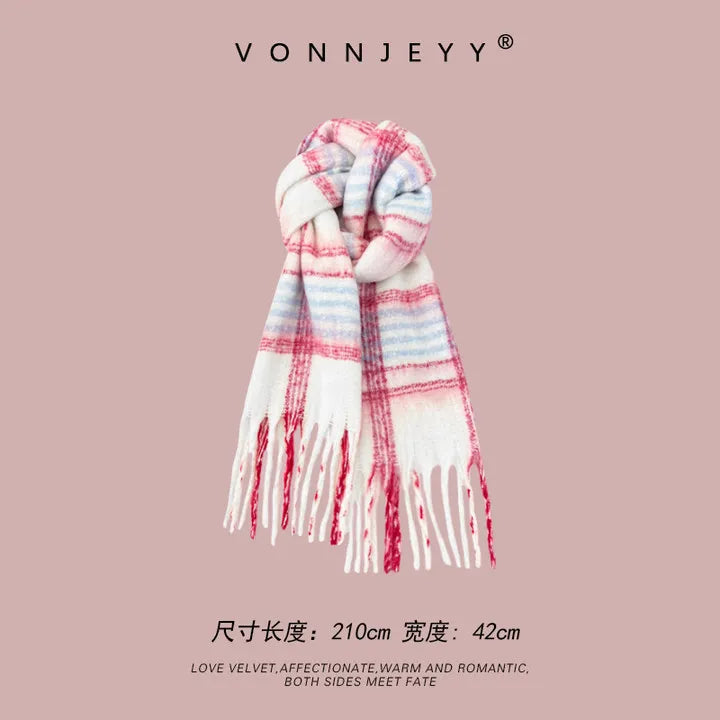 2025 Winter Trendy Pink Scarf: Fashionable & Versatile Premium Scarf Wrap