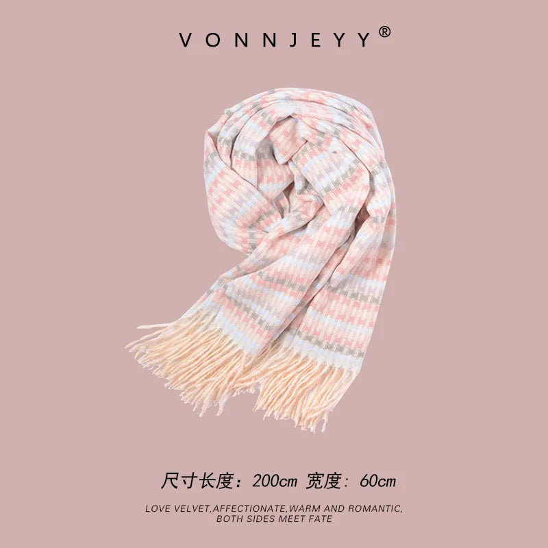 2025 Winter Trendy Pink Scarf: Fashionable & Versatile Premium Scarf Wrap