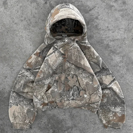 Camo Forest Zip-Up Hoodie