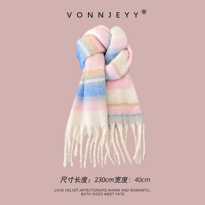 2025 Winter Trendy Pink Scarf: Fashionable & Versatile Premium Scarf Wrap