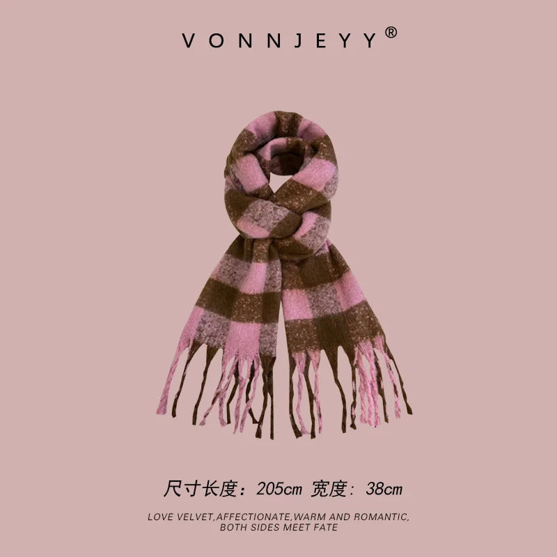 2025 Winter Trendy Pink Scarf: Fashionable & Versatile Premium Scarf Wrap