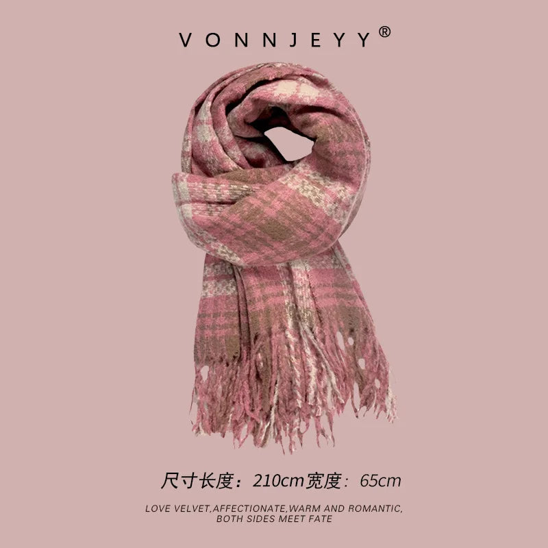 2025 Winter Trendy Pink Scarf: Fashionable & Versatile Premium Scarf Wrap