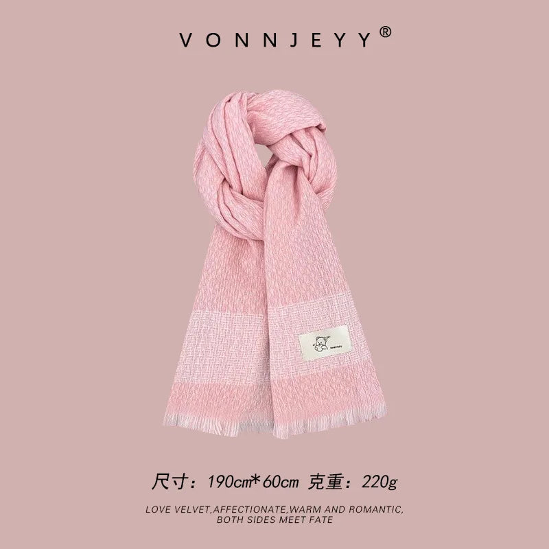 2025 Winter Trendy Pink Scarf: Fashionable & Versatile Premium Scarf Wrap