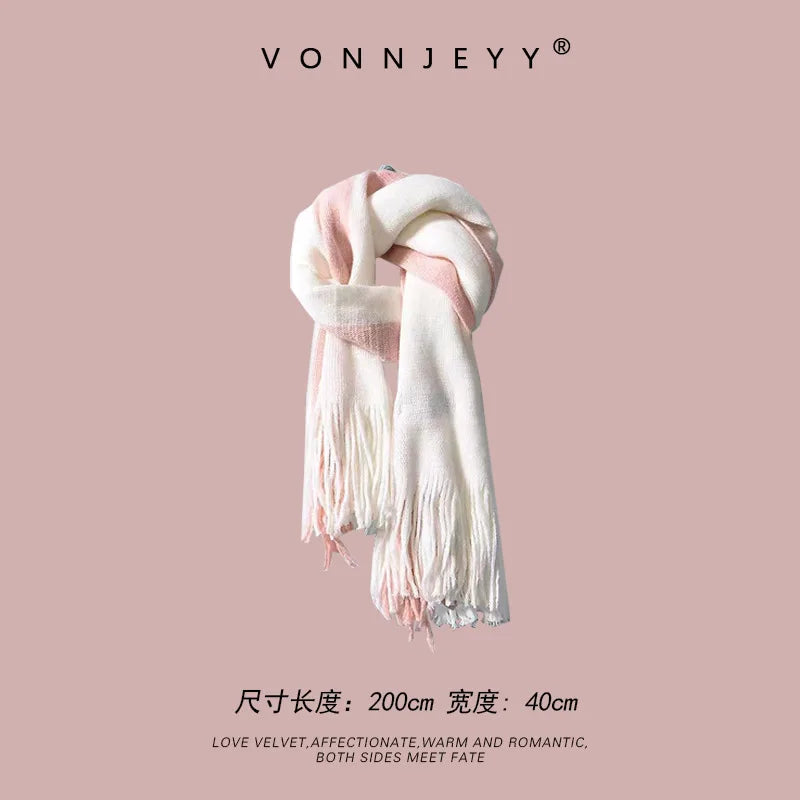 2025 Winter Trendy Pink Scarf: Fashionable & Versatile Premium Scarf Wrap