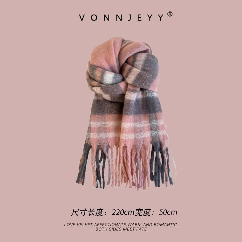 2025 Winter Trendy Pink Scarf: Fashionable & Versatile Premium Scarf Wrap