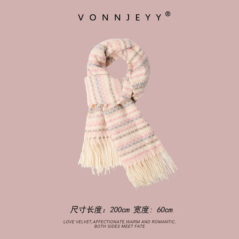 2025 Winter Trendy Pink Scarf: Fashionable & Versatile Premium Scarf Wrap